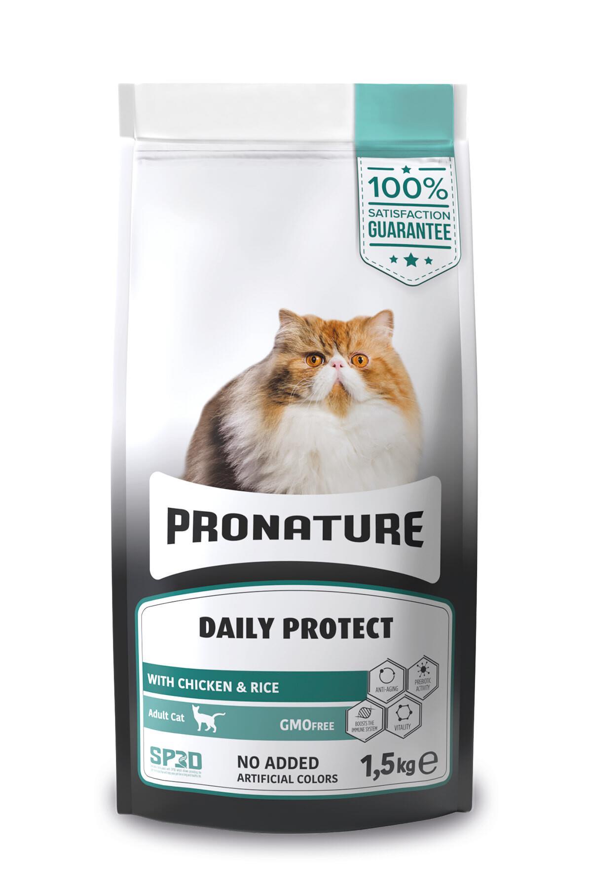 Pronature Yetişkin Kuru Kedi Maması (Daily Protect) - Tavuk Etli ve Pirinçli - 1,5KG - İkizler Yem MarketPronature Yetişkin Kuru Kedi Maması (Daily Protect) - Tavuk Etli ve Pirinçli - 1,5KG