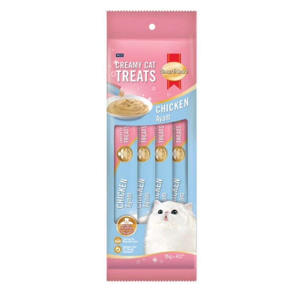 SmartHeart Tavuklu Krema Kedi Ödülü 4x15 gr - İkizler Yem MarketSmartHeart Tavuklu Krema Kedi Ödülü 4x15 gr