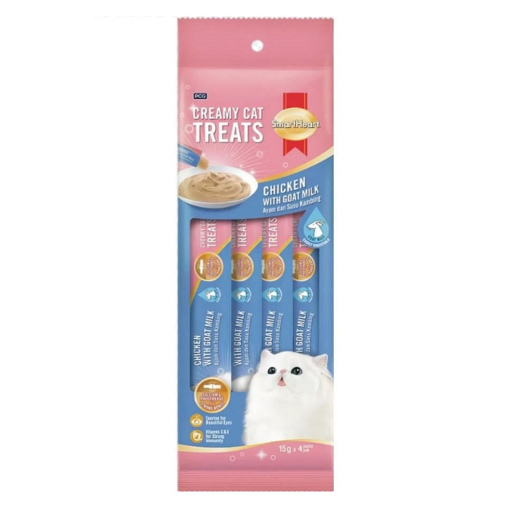SmartHeart Tavuklu Ve Keçi Sütlü Krema Kedi Ödülü 4x15 gr - İkizler Yem MarketSmartHeart Tavuklu Ve Keçi Sütlü Krema Kedi Ödülü 4x15 gr