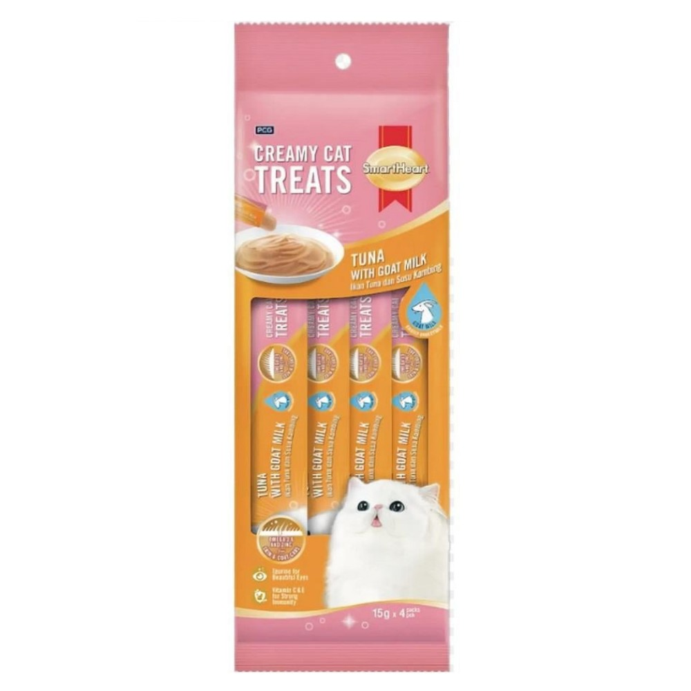 SmartHeart Tonlu Ve Keçi Sütlü Krema Kedi Ödülü 4x15 gr - İkizler Yem MarketSmartHeart Tonlu Ve Keçi Sütlü Krema Kedi Ödülü 4x15 gr
