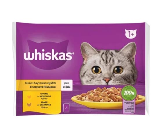 Whiskas Pouch Kedi Maması Kümes Hayvanlı Jöleli 4x85 Gr