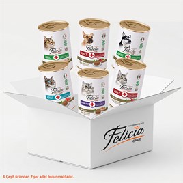 Felicia Kedi-Köpek Konservesi 400 g Mix Kolisi-6 Çeşit-12 Adet