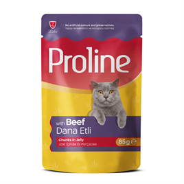 Proline Parça Etli Jöleli Sığırlı Kedi Yaş Maması 85 Gr
