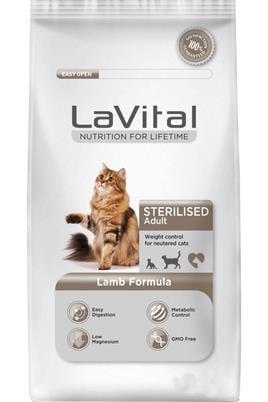 La Vital Kısırlaştırılmış Kuzu Etli Yetişkin Kedi Maması 12 kg