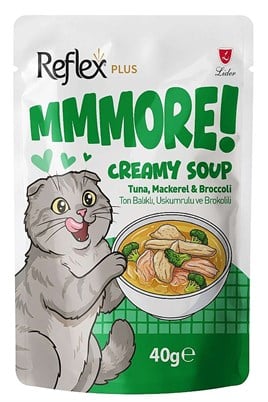 Reflex Plus Uskumrulu Brokolili ve Ton Balıklı Kremalı Kedi Çorbası 40gr