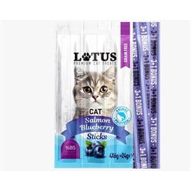Lotus Somonlu Yabanmersinli Kedi Stick Ödül Maması 4x6gr