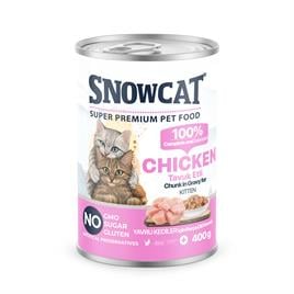 Snow Cat Premium Parça Etli Tavuklu Yavru Kedi Konservesi 400 G	