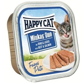 Happy Cat Minkas Kedi Yaş Maması Sığır Etli ve Somonlu 100 Gr
