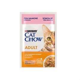Cat Chow Jöle İçinde Somonlu ve Yeşil Fasulyeli Yetişkin Kedi Yaş Maması 85gr