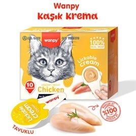Wanpy Tavuklu Kaşıklı Kedi Ödül Kreması 10 x 16 Gr - 160 Gr