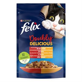 Felix Sığır Etli ve Tavuklu Yaş Kedi Maması 85 Gr