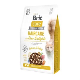 Brit Care Haircare Raw Delights Somonlu ve Hindi Etli Tahılsız Yetişkin Kedi Maması 2kg