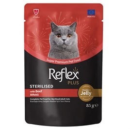 Reflex Plus Jöleli Kısırlaştırılmış Kedi Yaş Maması Biftekli 85 Gr