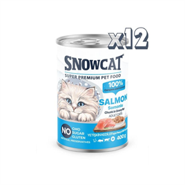 Snow Cat Premium Parça Etli Balıklı Kedi Konservesi 12 Adet*400 G