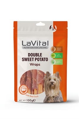 LaVital Ördek Eti Sarılı Tatlı Patates Çubuk Köpek Ödül Maması 100g