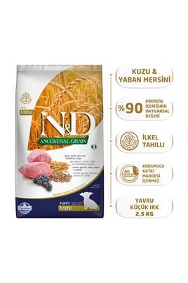 ND Düşük Tahıllı Kuzulu Yaban Mersinli Yavru Küçük Irk Köpek Maması 2.5 kg