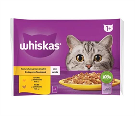 Whiskas Pouch Kedi Maması Kümes Hayvanlı Jöleli 4x85 Gr