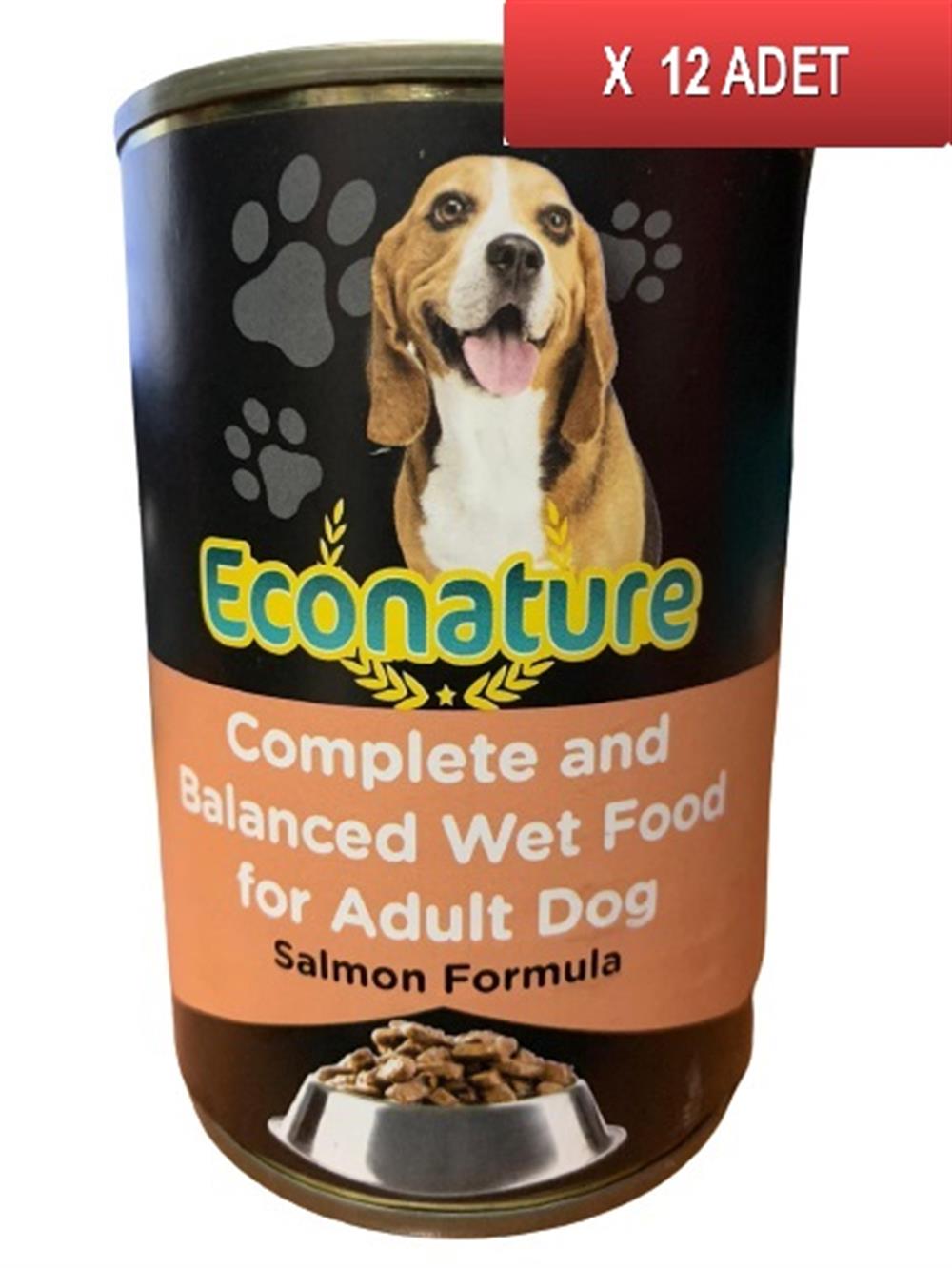 Econature Somon Etli Konserve Yetişkin Köpek Maması 12 x 400 G