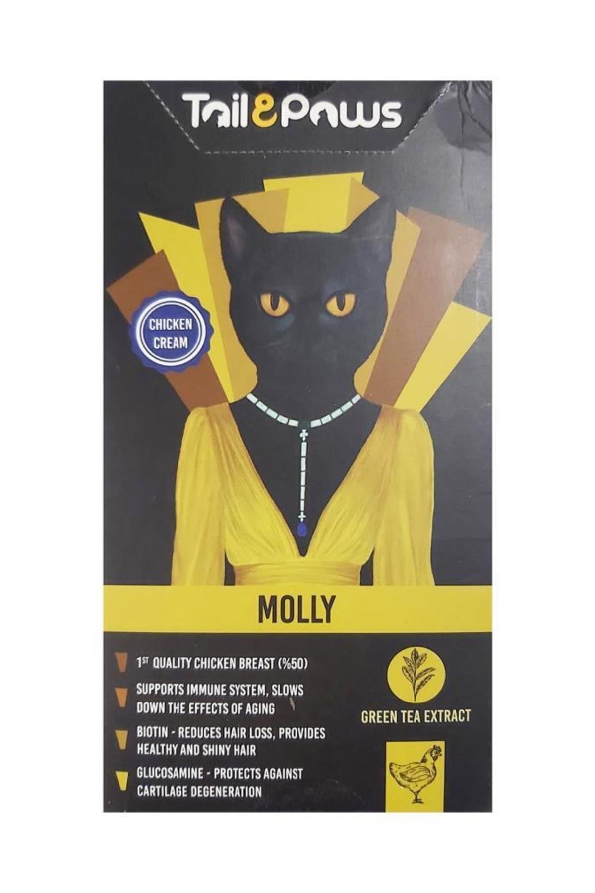 Tail Paws Molly Tavuklu Sıvı Kedi Ödülü 5*15gr