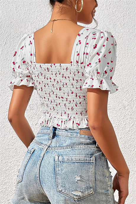 Bella Notte Beyaz Kiraz Fırtınası Crop B-5505