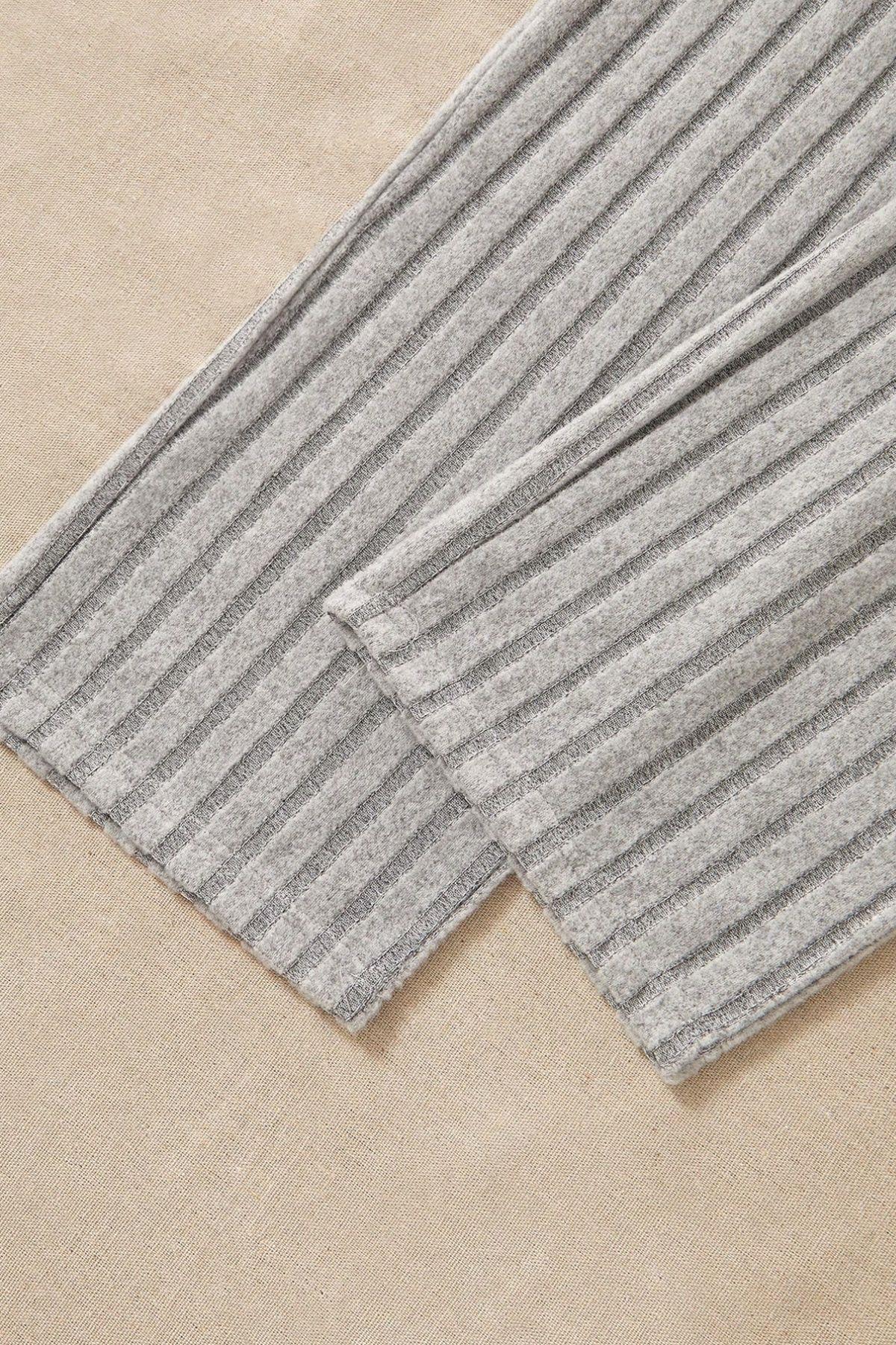 Bella Notte Gri Fitilli Pamuklu Pijama Altı GRİ-7199