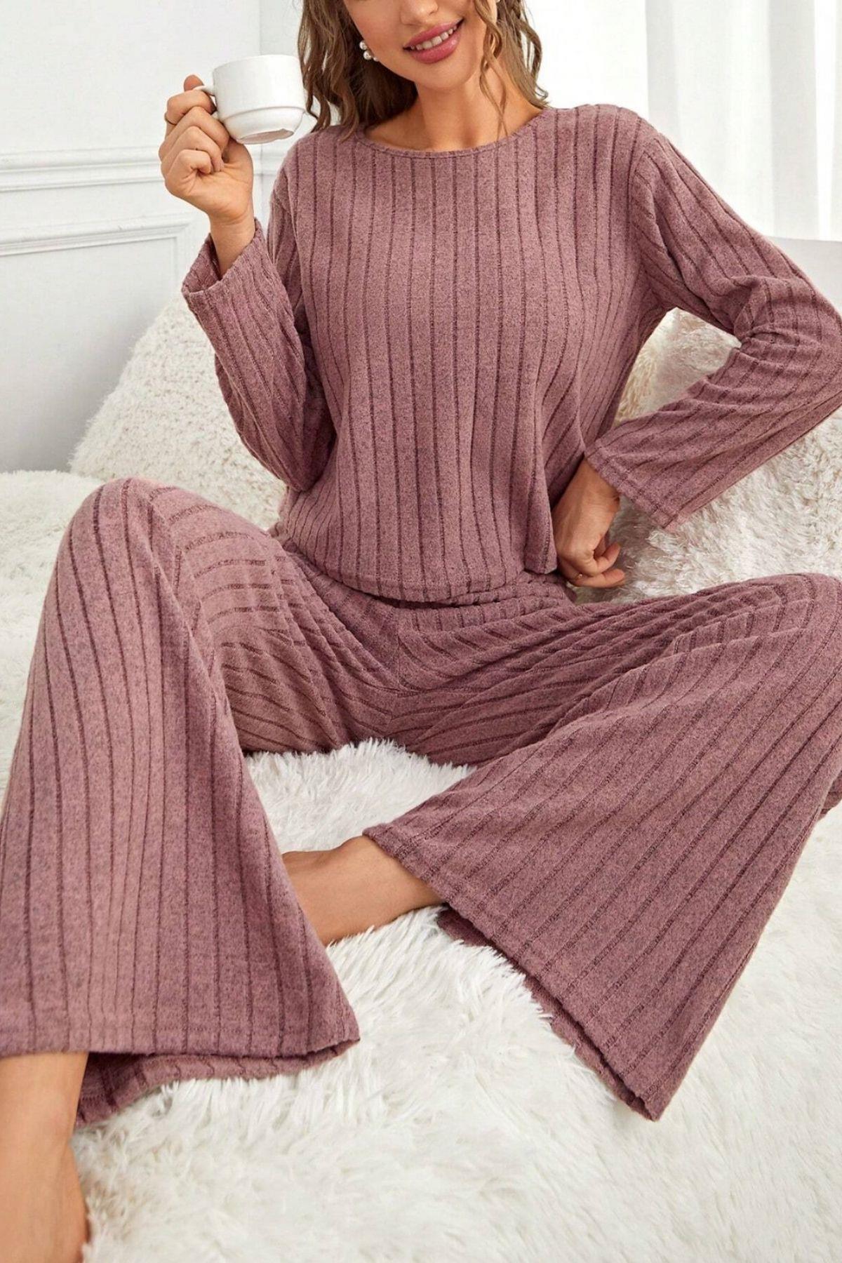 Bella Notte Gül Kurusu Pamuklu Pijama Takımı 7099