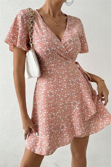 Bella Notte Pembe Yazın Rüyası Mini Elbise E-5503