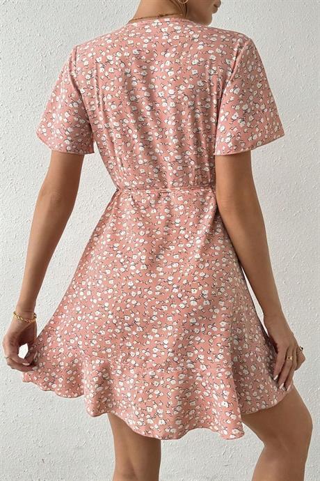 Bella Notte Pembe Yazın Rüyası Mini Elbise E-5503