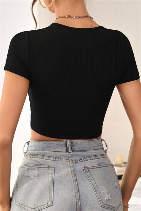 Bella Notte Siyah Anvelop Bluz BN6578S