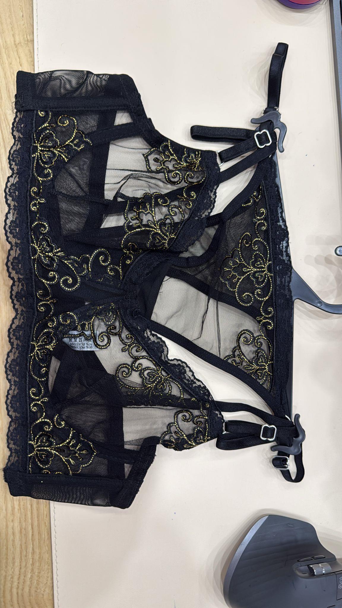 Bella Notte Siyah Sim Detaylı Sütyen Takımı 19028