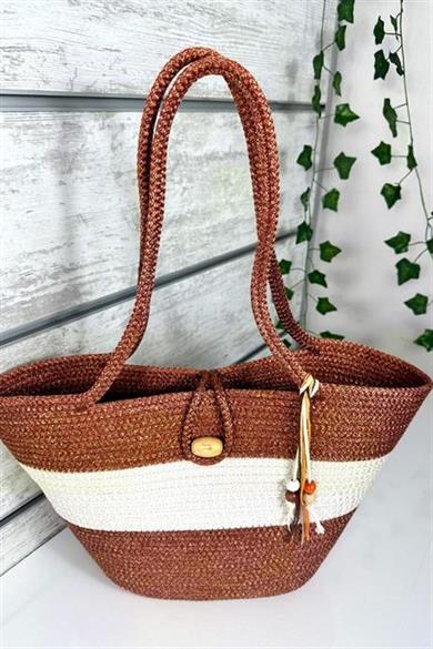 Bella Notte Açık Kahverengi Kadın El Yapımı Günlük/Plaj Çantası 8014