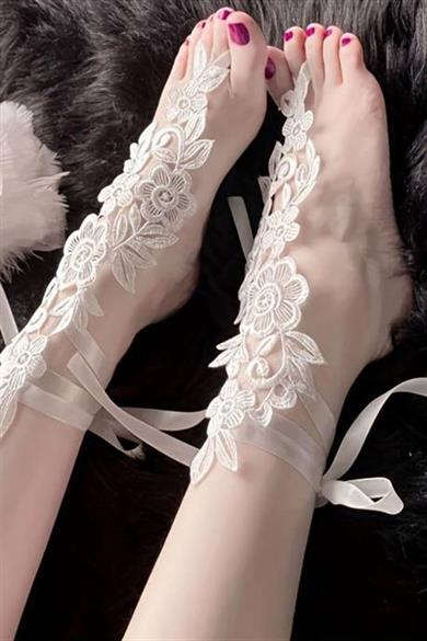 Bella Notte Beyaz Dantelli Ayak Aksesuarı 1022