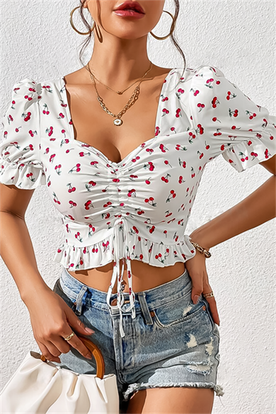 Bella Notte Beyaz Kiraz Fırtınası Crop B-5505