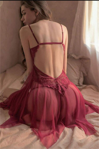 Bella Notte Bordo Dantelli Gecelik Takım 15575