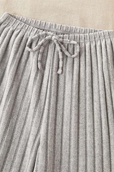 Bella Notte Gri Fitilli Pamuklu Pijama Altı GRİ-7199