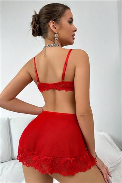 Bella Notte Kırmızı  Valentines Tasarım Gecelik 18511