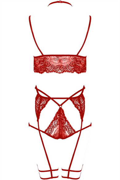 Bella Notte Kırmızı Dantel Harnes Detaylı Seksi İç Çamaşırı 16026