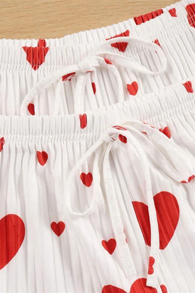 Bella Notte Pamuklu 3 Parça Kalp Desenli Pijama Takımı 7707