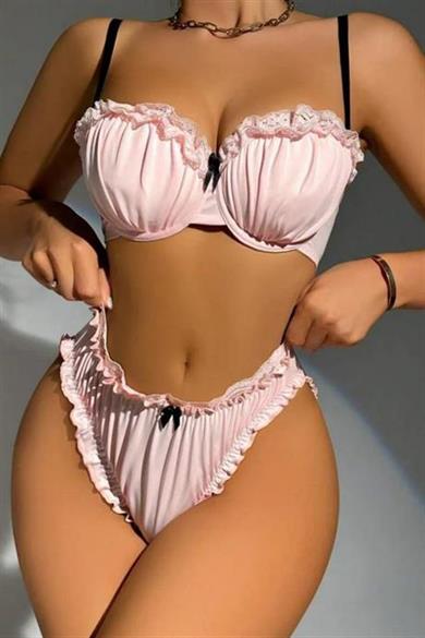 Bella Notte Pudra Balenli İkili Sütyen Takım 16082