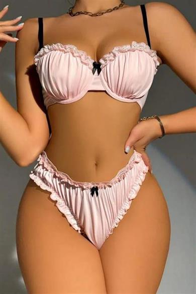 Bella Notte Pudra Balenli İkili Sütyen Takım 16082