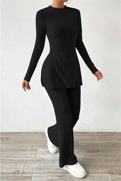 Bella Notte Siyah Pamuklu Kışın Gözdesi Pijama Takımı 7059