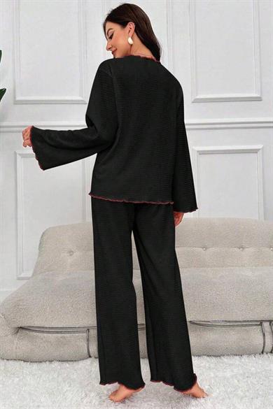 Bella Notte Siyah Uzun Kollu Pijama Takımı 7396