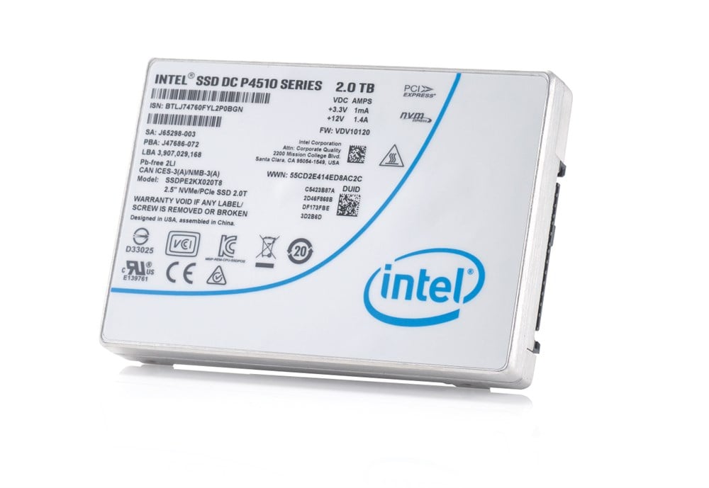 Intel P4510 2TB NVME SSD SSDPE2KX020T8