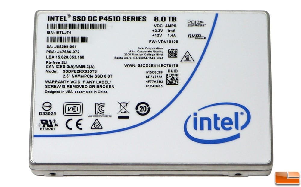 Intel SSD 8TB P4510 Series DC NVME U.2 2.5