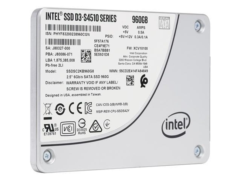 Intel D3 S4510 960GB SSD SSDSC2KB960G801