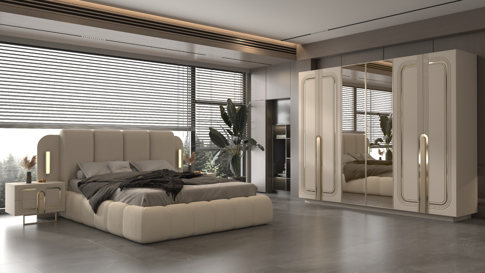 Aria Yatak Odası Takımı  %100 MDF