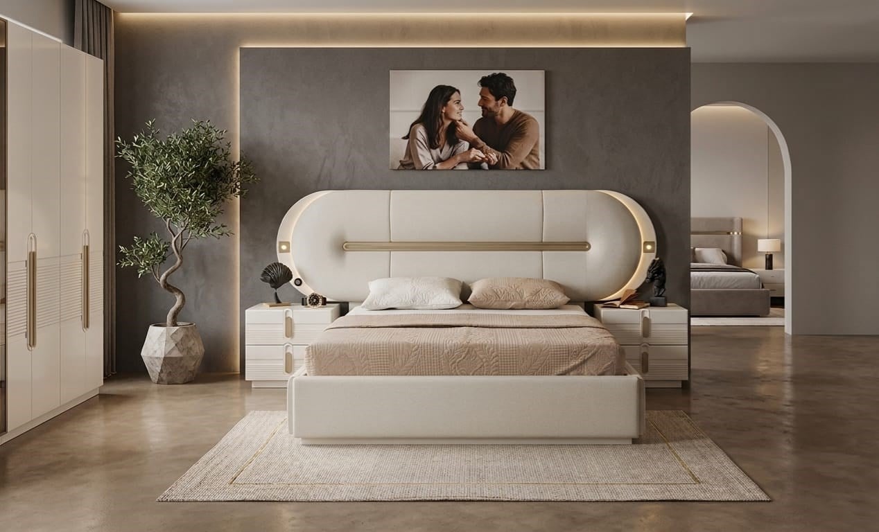 Bella Yatak Odası Takımı %100 MDF Lake Boyalı