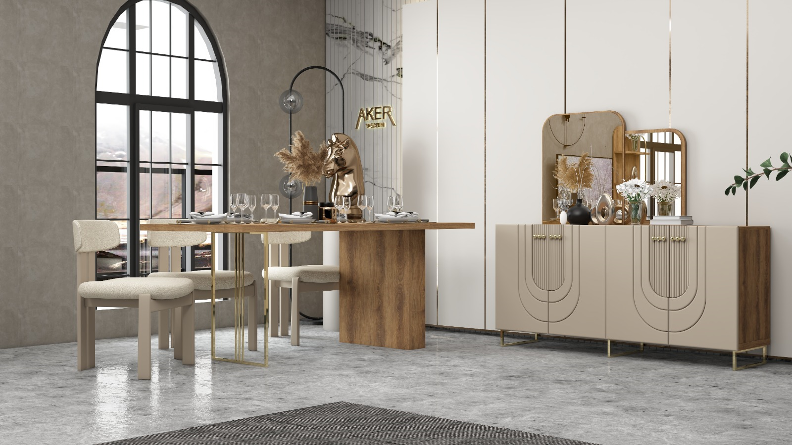 Kelebek Yemek Odası Takımı mdf