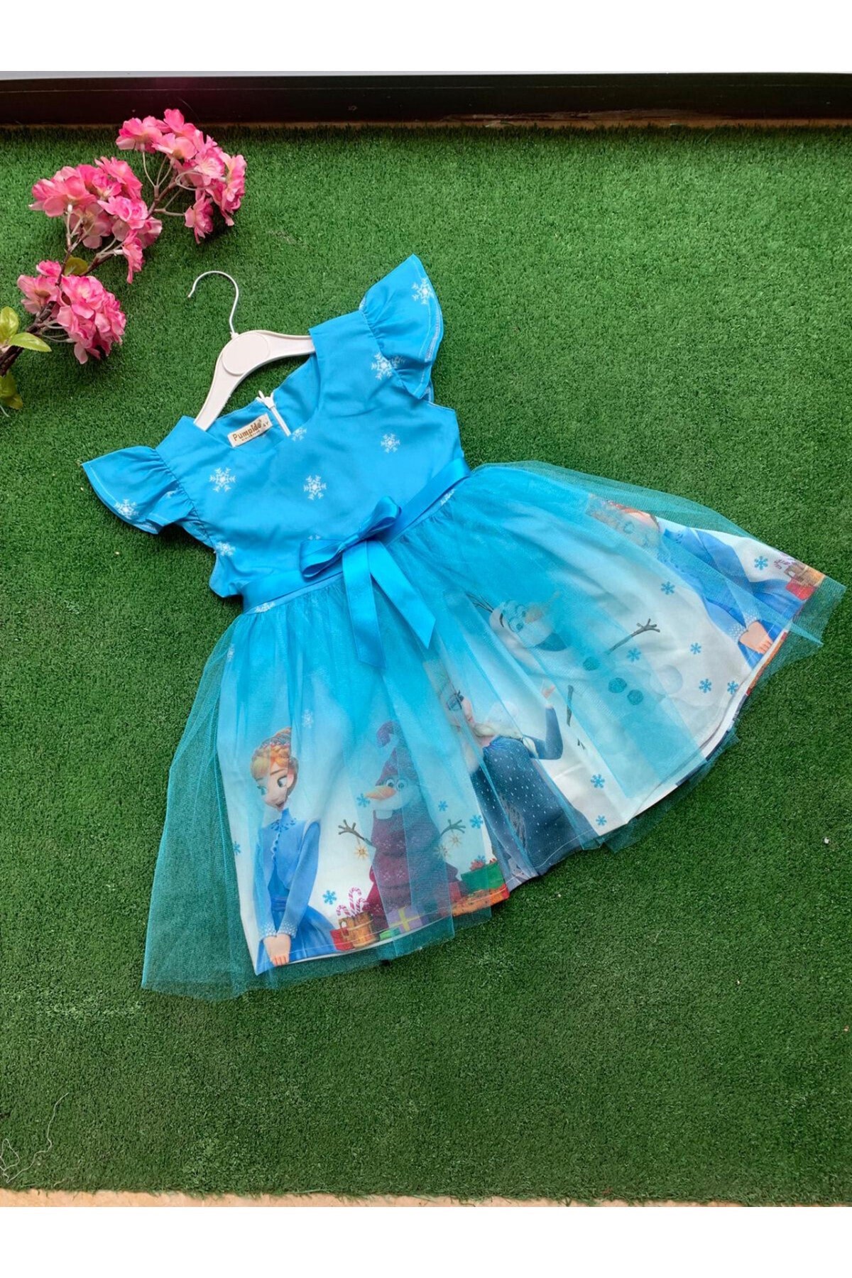 Kız Çocuk Mavi 3-8 Yaş Karlar Ülkesi Prensesi Elsa Elbisesi |  www.adabebekcocuk.com