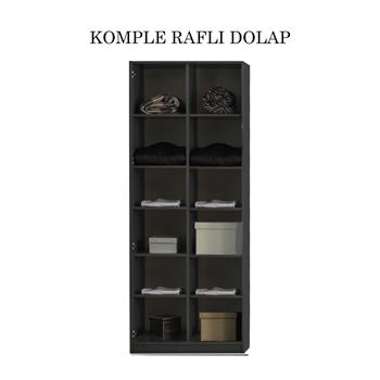 Bronze Komple Raflı Dolap
